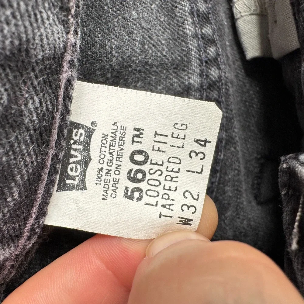 Vintage Levis Jeans Mens 32x34 (Fits 30x33 ) Black 560 Loose Tapered Y2K 2002